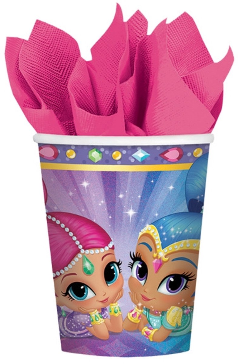 Shimmer and Shine bekertjes 266 ml.  8 st.