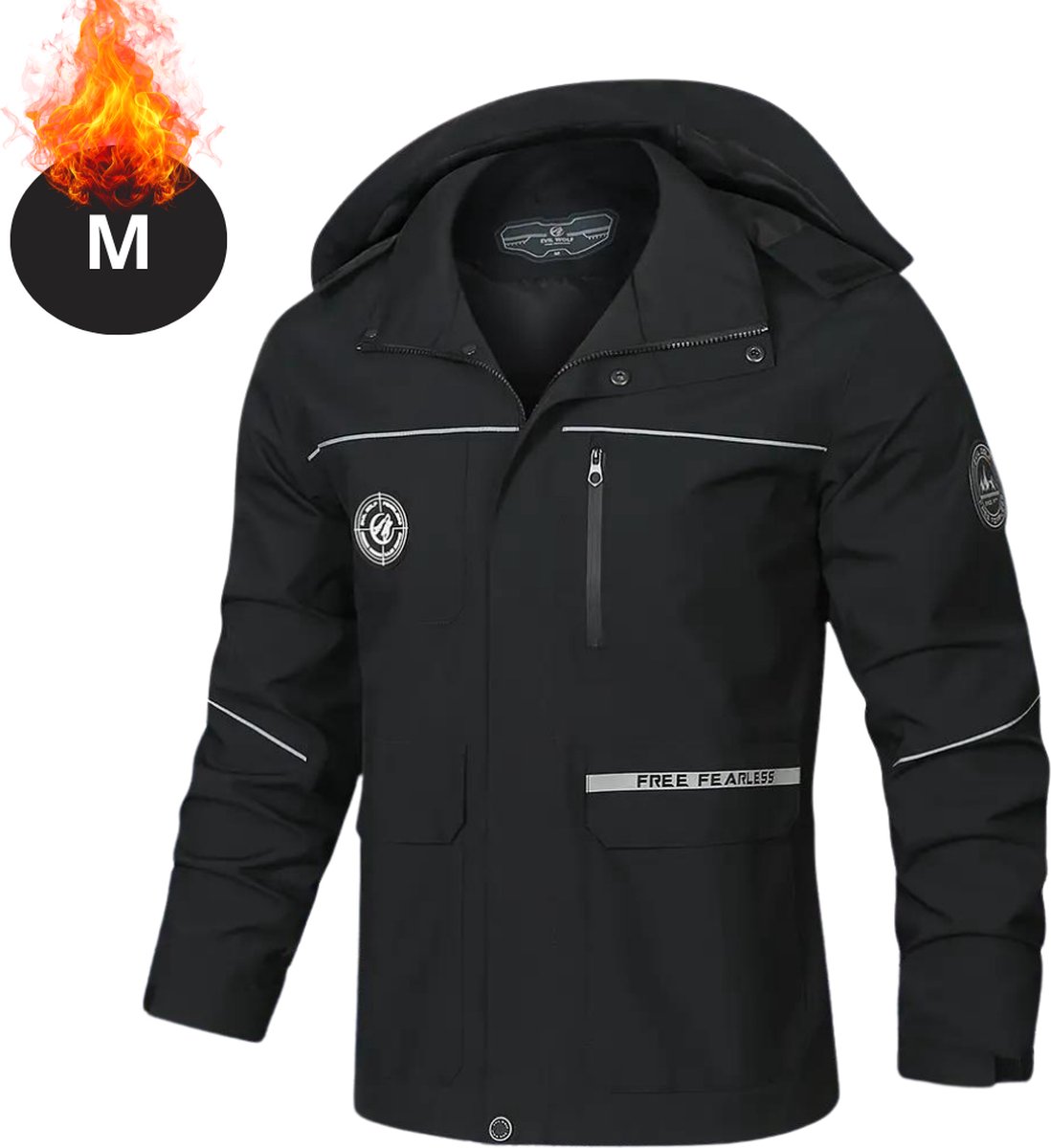 Livano Windjas Voor Heren Parka Lente & Herfst Jas Volwassen Windjack Windbreaker Outdoor Buiten Zwart