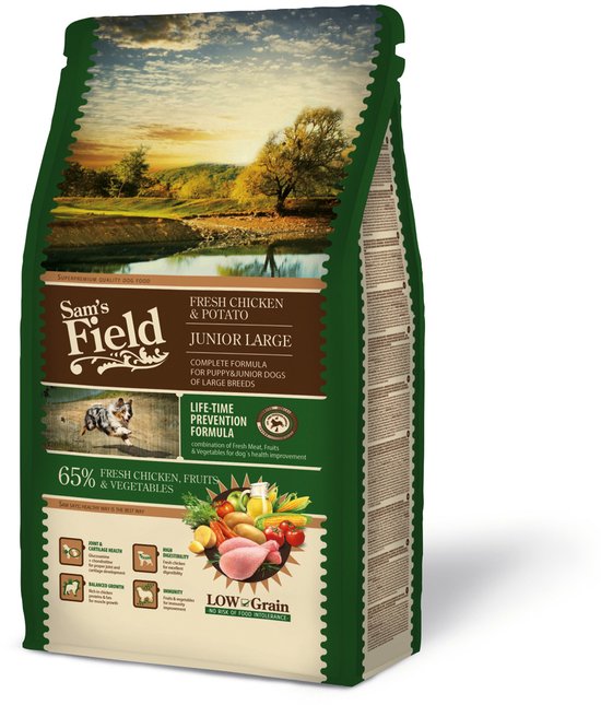 Sam's Field Junior Large - Kip & Aardappel - Hondenvoer - 2.5 kg