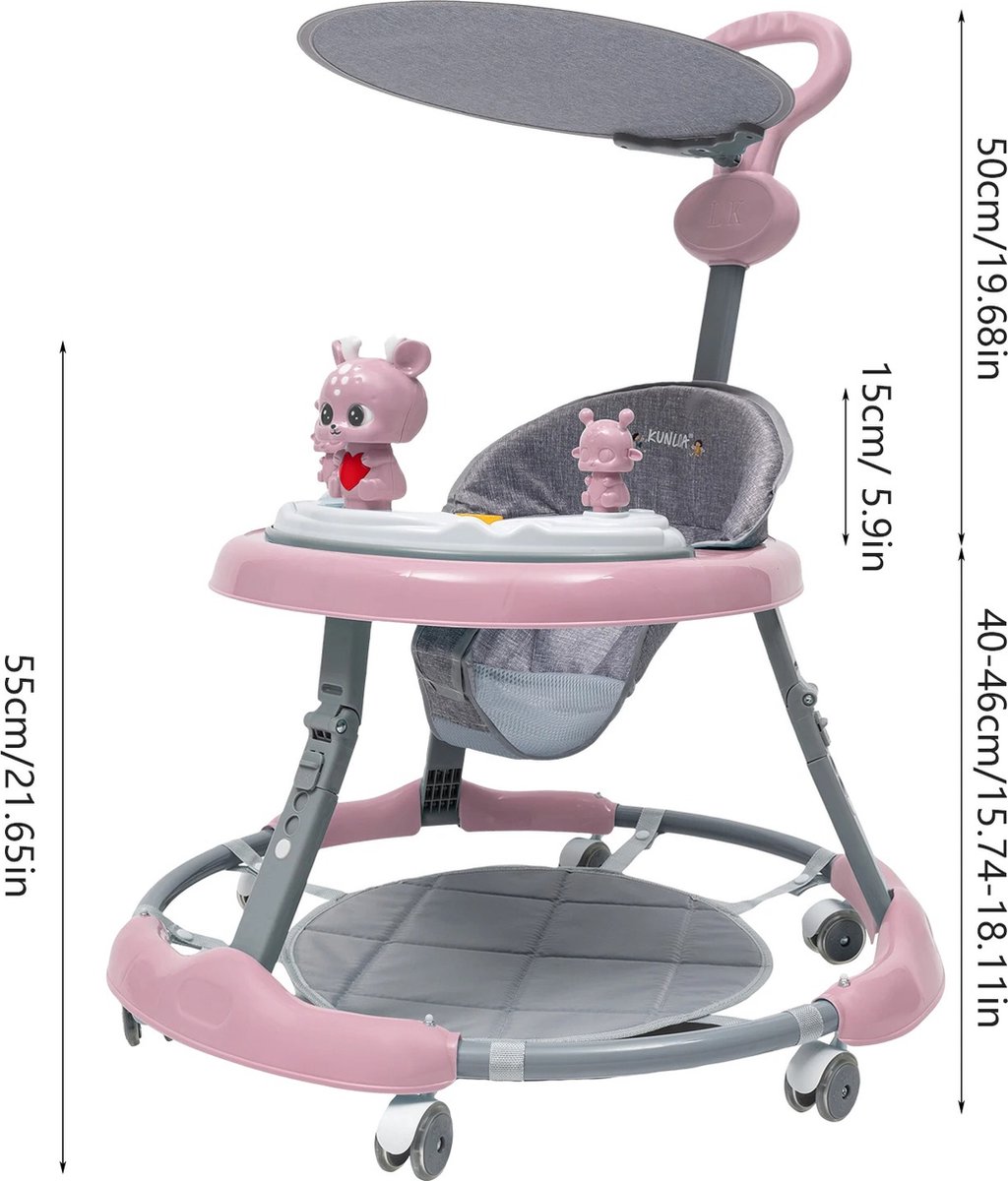 Goedkoopste Asaam-Opvouwbare Baby Walker-Opvouwbare Baby Rollator -Gewatteerd Speelgoed -Opvouwbare Peuter Verstelbare -Gewatteerde Kinderen Speelgoed Zitten Om Te Staan