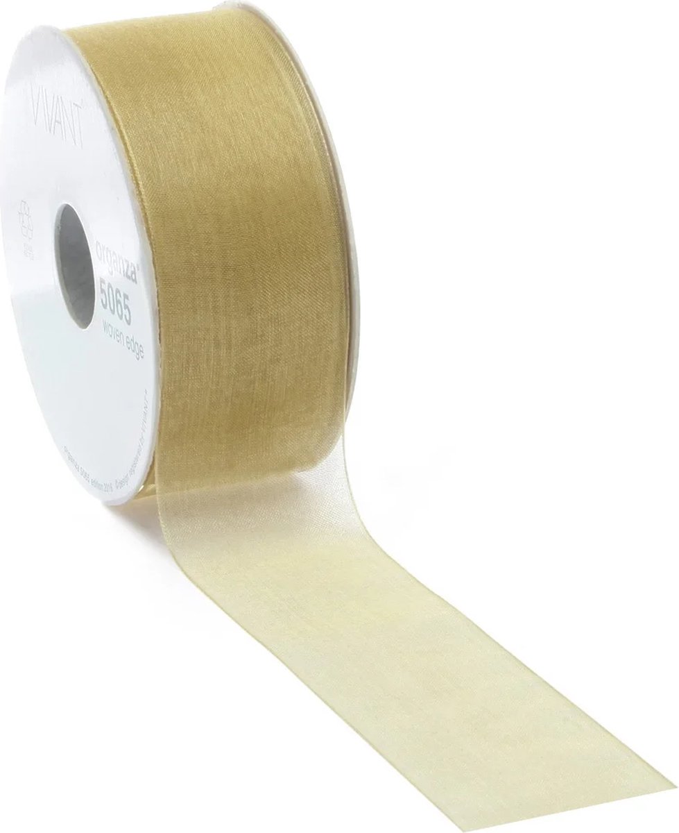 Organza Lint 25mm Goud 100 meter