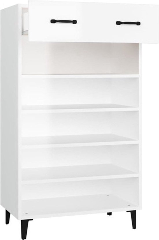 Schoenenkast 80x21x87,5 cm bewerkt hout betongrijs kopen Schoenenkast 80x21x87,5 cm bewerkt hout betongrijs kopen