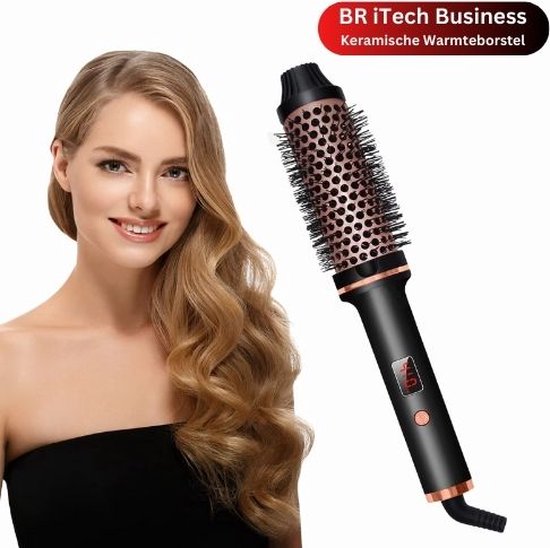 Bol.com BR iTech Business - Professionele luxe Warmteborstel - Keramische Warmteborstel - Thermal Brush - 38 mm Krulborstel en S... aanbieding