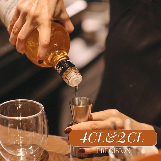 Cocktail Jigger, roestvrijstalen alcohol Jigger Dubbele drank Jigger meten( 2cl/4cl