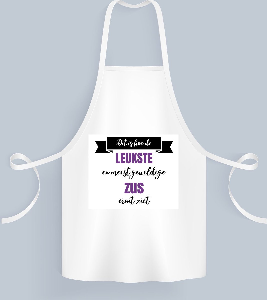 Akyol - leukste zus eruit ziet Keukenschort - Zus - beste zus - verjaardagscadeau - cadeau voor zus - gift - kado - 82 bij 71 cm
