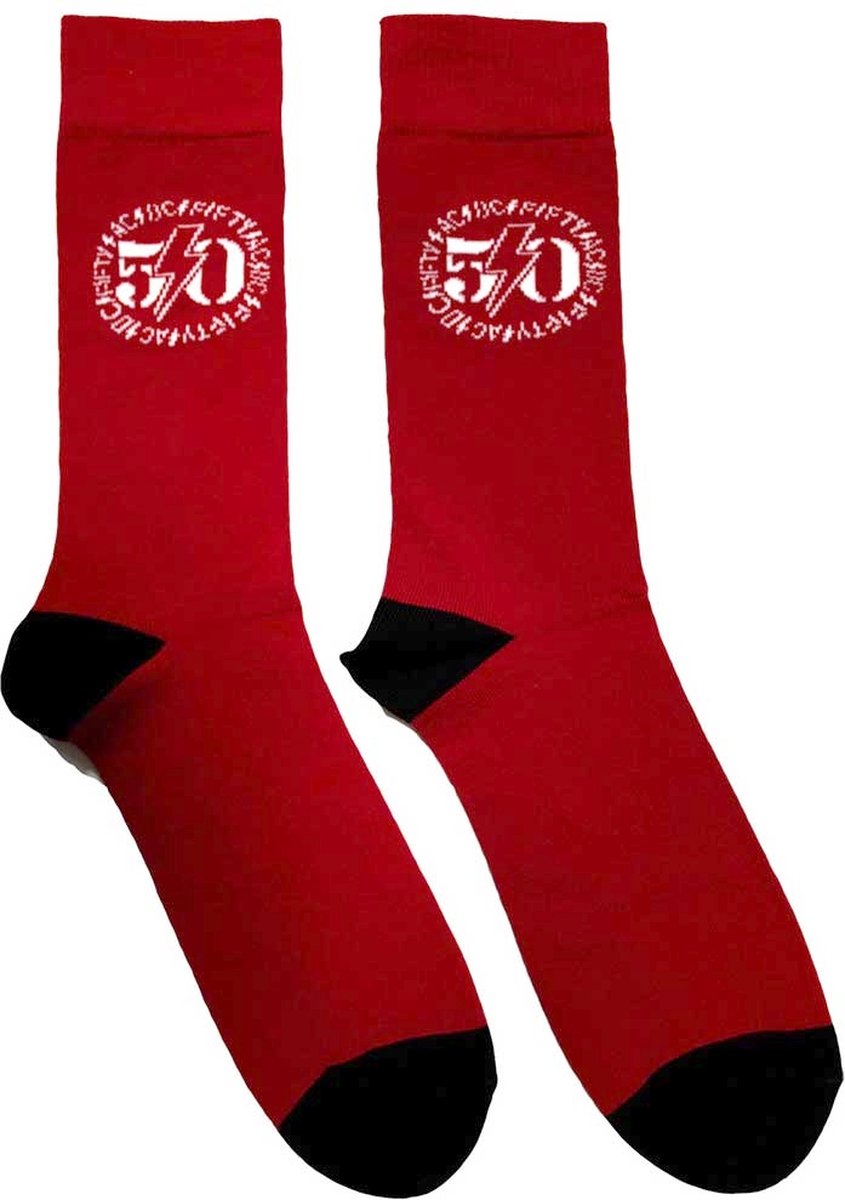 AC/DC - 50th Logo Sokken - EU 39-45 - Rood