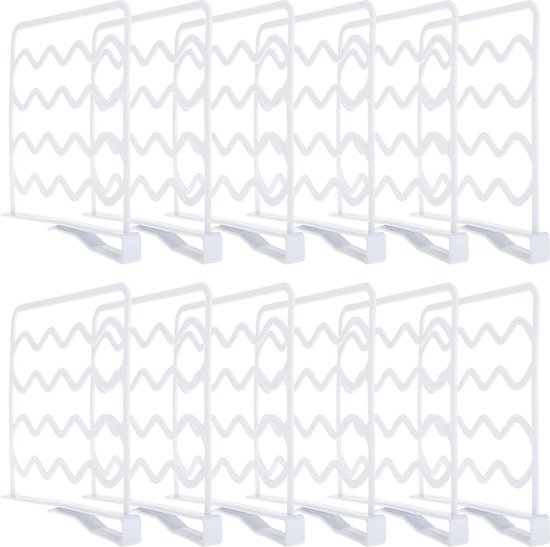 NINGYER 12 stuks plankverdeler, boekverdeler, 20 x 12 cm, plankverdeler, kledingkast, plankverdeler voor slaapkamer, keuken, kledingkast (transparant