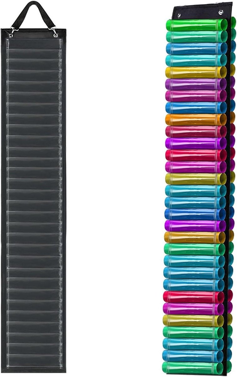 Vinyl rolhouder - opbergrek met 60 vakken - handwerk opbergrek - handwerk kamer - muur hangende organizer - opslag boven de deur Opbergrek