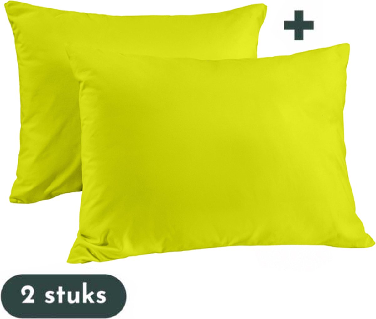 Zavelo Kussenslopen 60x70cm Lime - Set van 2 Stuks - 100% Katoen - Hoogwaardige Hotelkwaliteit - Hotelsluiting