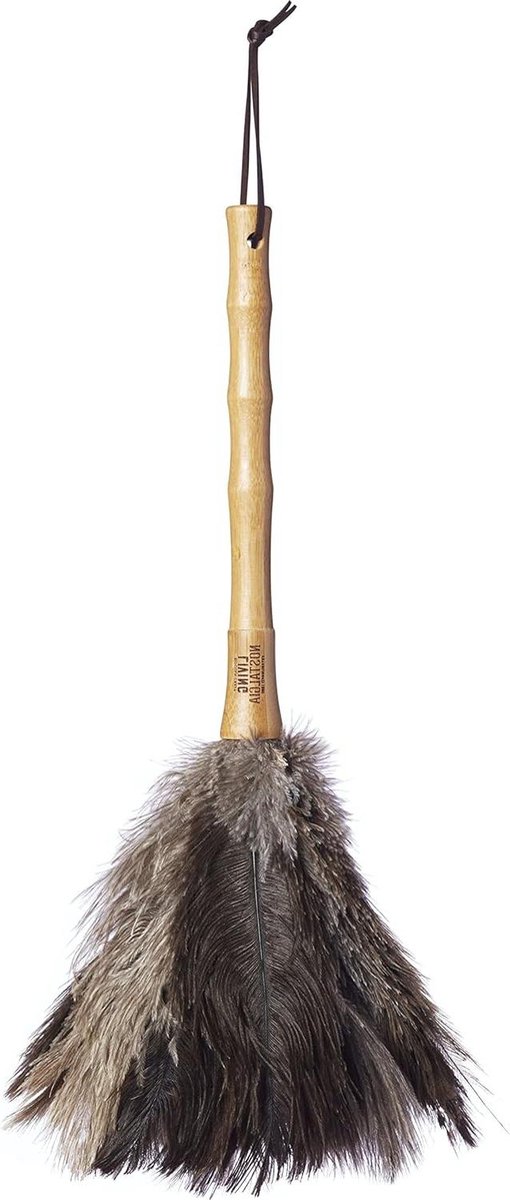 Goedkoopste Echt Struisvogelveer Duster - Bamboe Handvat - Living Nostalgie - 40cm Plumeau