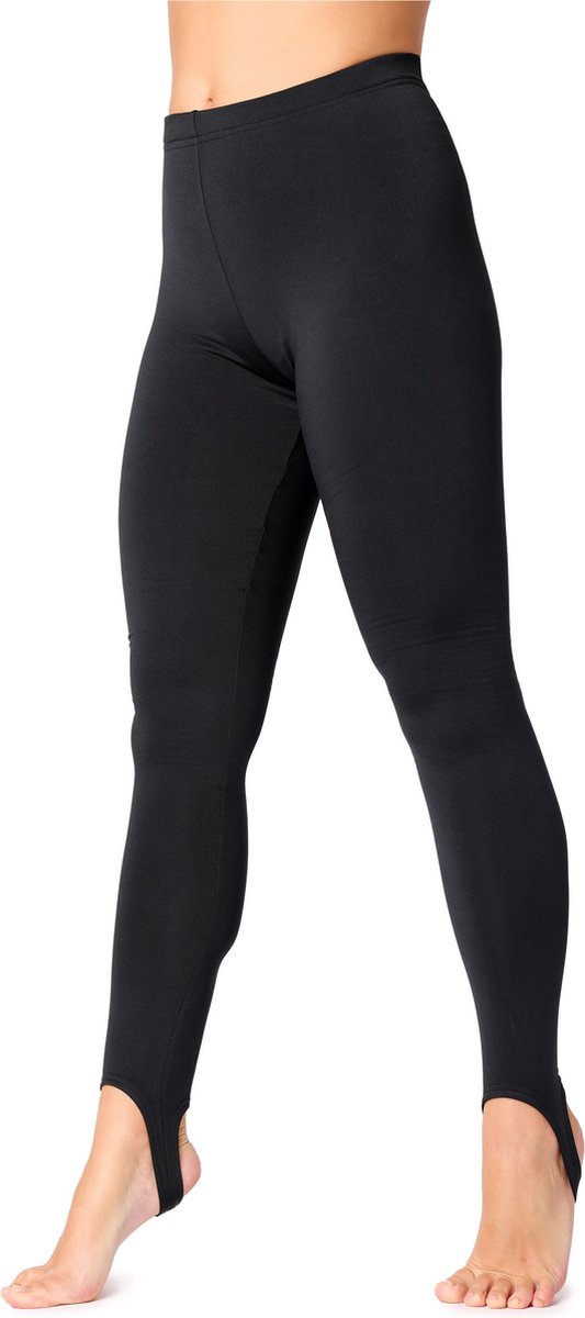 Bellivalini Dames Thermische Legging met Stijgbeugels - Sport - Vrijetijdsbroek - Lang - Sporbroek - met Pluizige Voering - BLV-BLV50-274-LE - Zwart - L