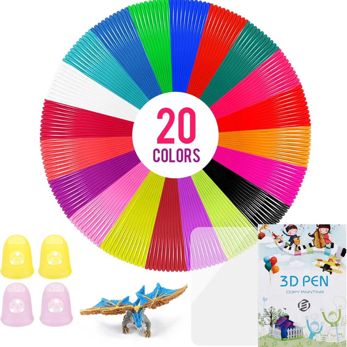 Equivera 3D Pen - 3D Starterspen - 3D Pen Starterspakket - Knutselen en Tekenen - 3D Printen - Incl. Vullingen en Filament - Kinderen en Volwassenen