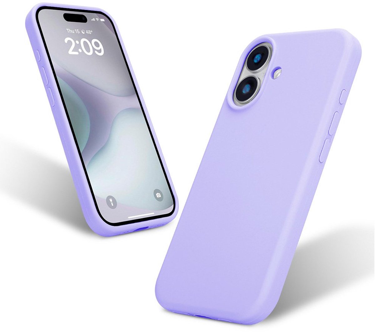 Liquid Silicone Hoesje geschikt voor iPhone 16 - paars- Dagelijks gebruik - Duurzaam - Flexibel - Stijlvol en Comfortabel - Schokbestendig - Soft Touch Siliconen