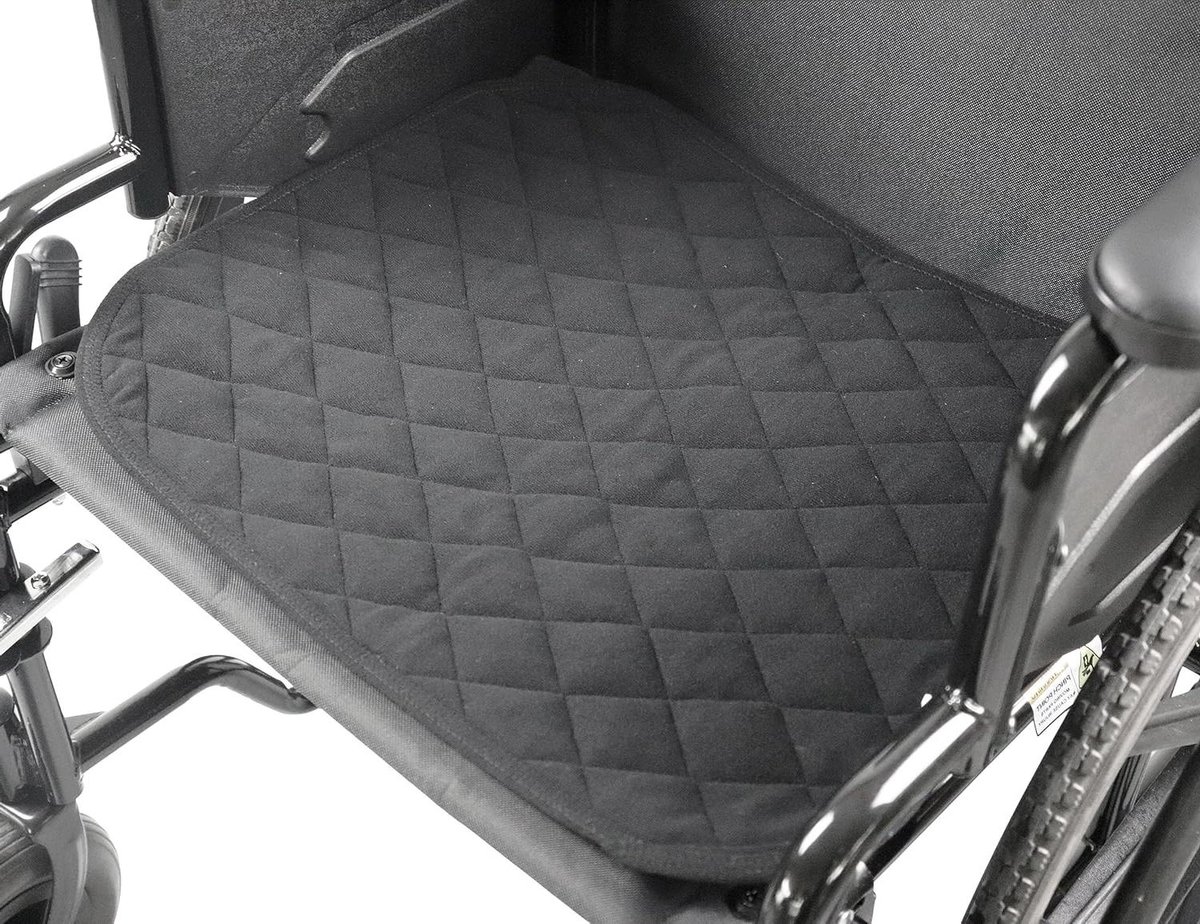 Stoelbeschermers voor Incontinentie 5 Lagen (x1 unit 40x50 cm) - Wasbare Incontinentie Pads - Rolstoel Onderleggers Zwart - Made in Europe incontinentie onderlegger
