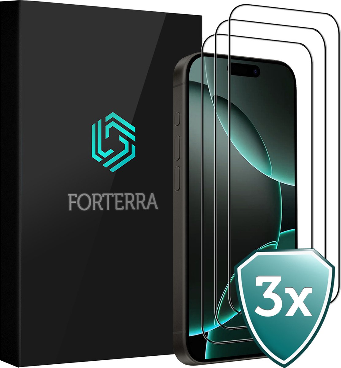 Screenprotector 3 Stuks - Geschikt voor Apple iPhone 16 Pro - Full Cover - Beschermglas - Gehard Glas - Tempered Glass - Screen Protector