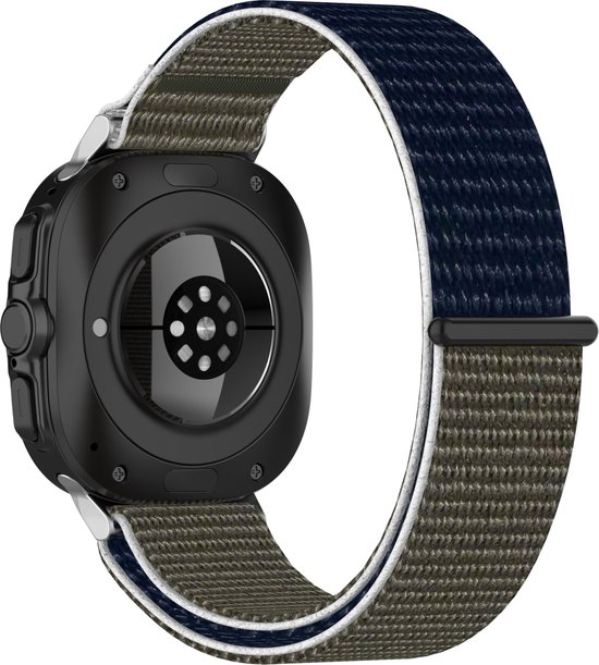 By Qubix Bracelet boucle Sport en nylon - Vert - bleu foncé - Convient pour Samsung Galaxy Watch Ultra 47 mm