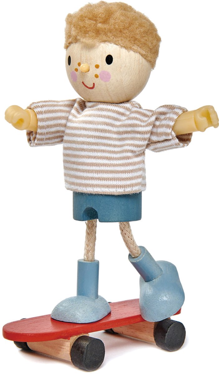 TENDER LEAF Popje - Edward En Skateboard - Hout - 3 Jaar