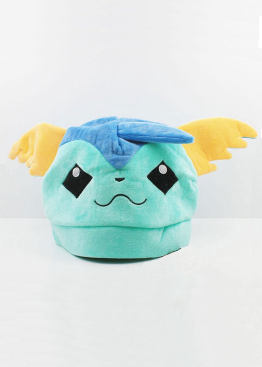 KIMU® Vaporeon Konijn Vos Muts Blauw - Volwassenen Kinderen - Laplander Bontmuts Met Oortjes Dames Heren Jongens Meisjes Beanie Fleece Festival