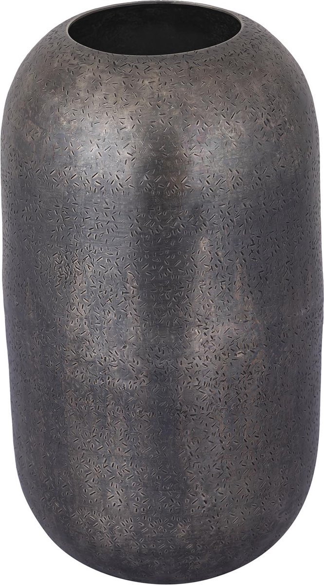 PTMD Yourne Bloempot - 16 x 16 x 29 cm - Aluminium - Zilver
