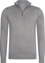 Mario Russo Half Zip Sweater - Trui Heren - Sweater Heren - Coltrui Heren - Antraciet - XL