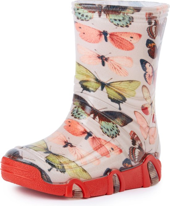 Ladeheid Kinder Regenlaarzen - Jongens Meisjes Antislip Zool - PVC -LA-ZT-SzuwarekBW - Schmetterling - 35/36