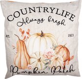 Clayre & Eef Housse de coussin 45x45 cm Beige Polyester Citrouille