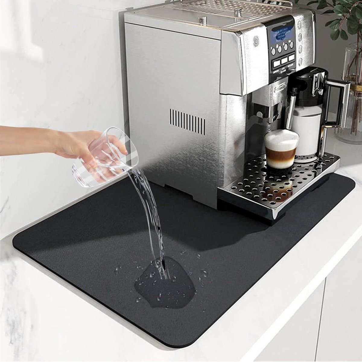 Goedkoopste Absorberende afdruipmat 40 x 50 cm x 4 mm - servies druppelmat - sneldrogend - super absorberend - keuken druipmat (donkergrijs