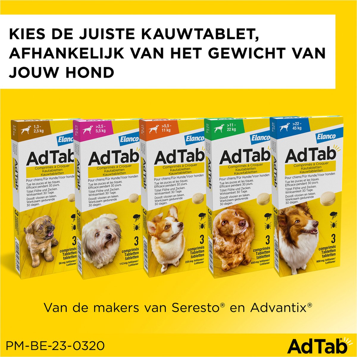 Elanco - Adtab Anti Vlooien en Teek Kauwtabletten - Hond - Bescherming - > 5,5 - 11 kg - 3 Tabletten - 1 Keer Per Maand — afbeelding 2