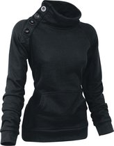 R.E.D. Rock-Engineered Design Zwart sweatshirt met knoopdetail - Dames - M