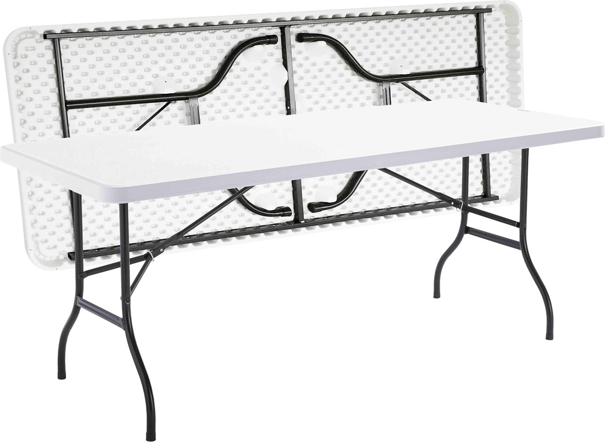 Oviala - Opklapbare tuinset voor 8 personen Wit - 180cm x 74cm x 74cm - REKKEM