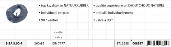 Binnenband voor steekwagen - Bandmaat 300/4 mm van Merkloos	 — afbeelding 3