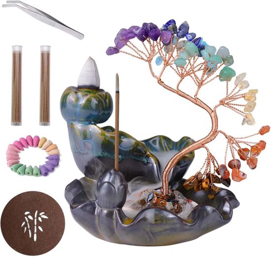 Wierook Houder Rotstuin Waterval Terugstromen Wierookbrander Indoor Aromatherapie Zen Stromend Water Landschap Decoratie Wierook Seat Wierookbrander