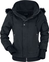Black Premium by EMP Zwarte winterjas met bontcapuchon - Dames - M