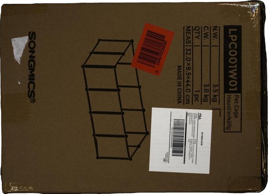 Buitenverblijf bodempanelen box caviaverblijf kunststof hamsters konijnen egels 125 x 63 x 42 cm wit LPC001W01