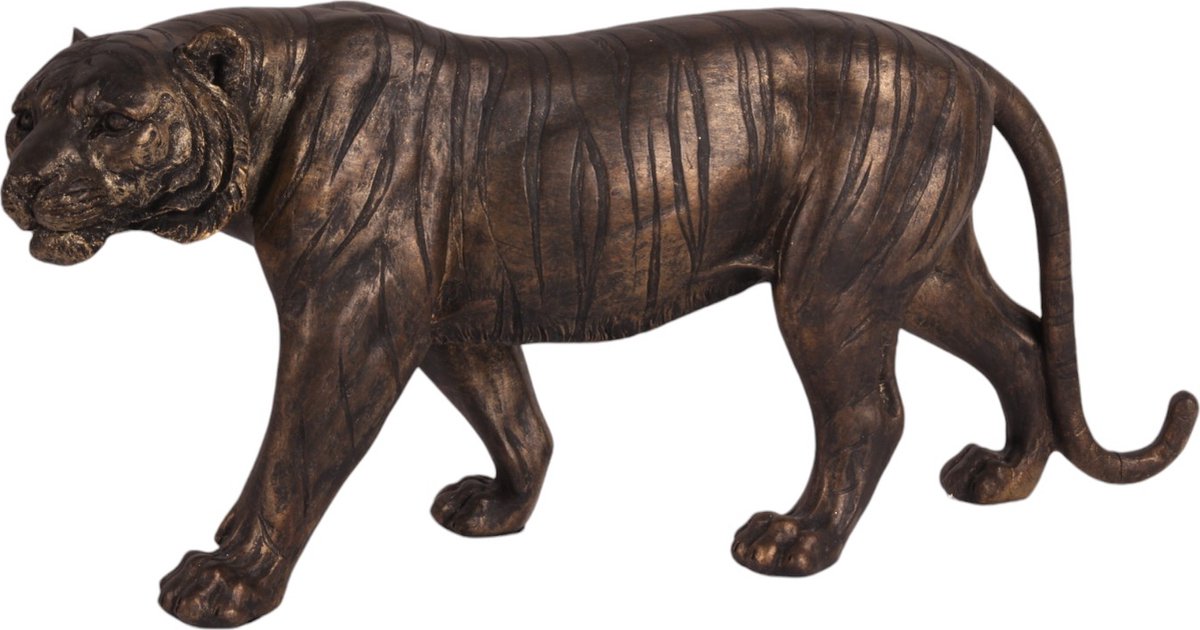 Baroque Decoratief beeld of figuur - Tijger resin 53 cm - 23.5x53x13.5 - Polyresin Gold