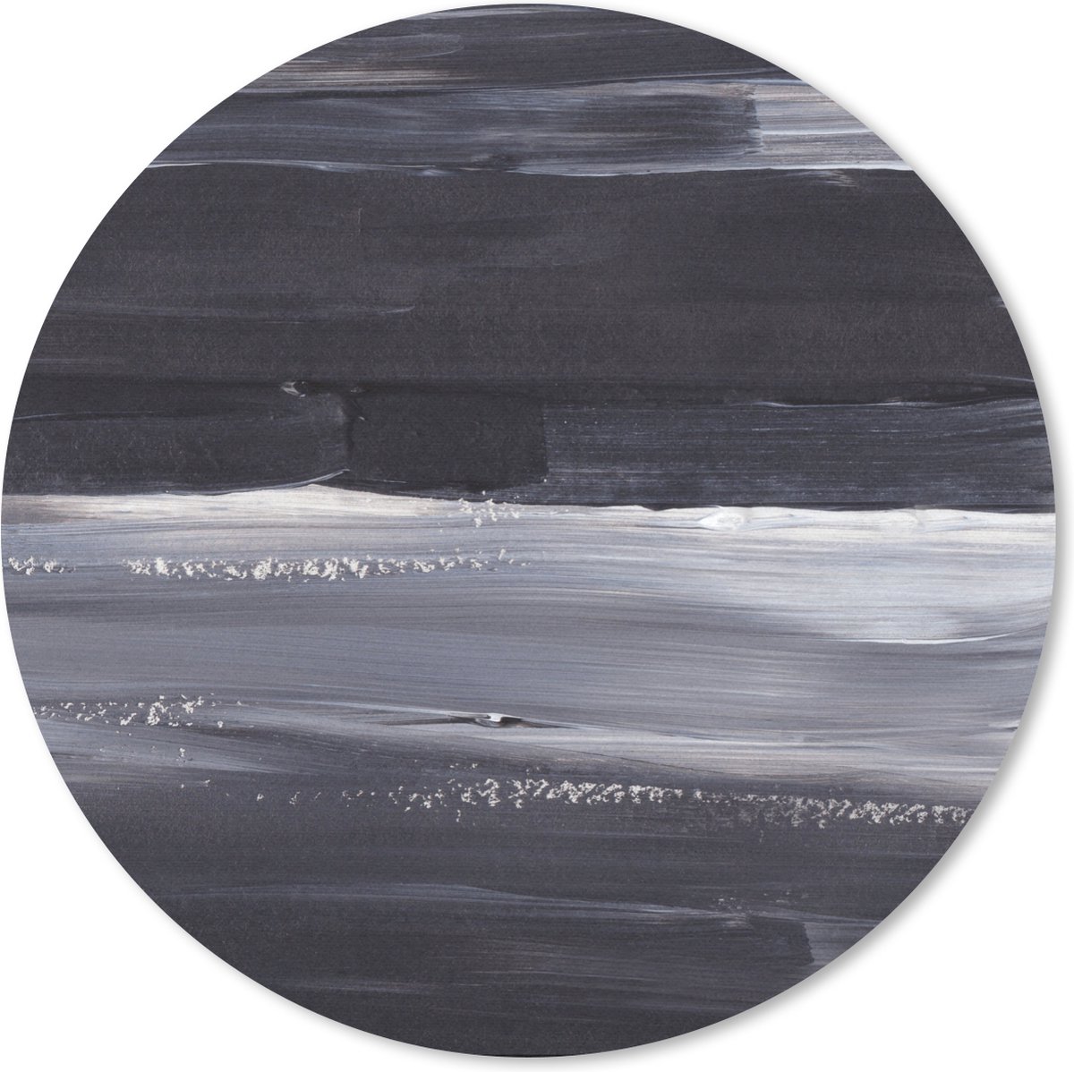 Muismat rond 20x20 cm - Mousepad Verf - Abstract - Zwart - Ronde muismatten