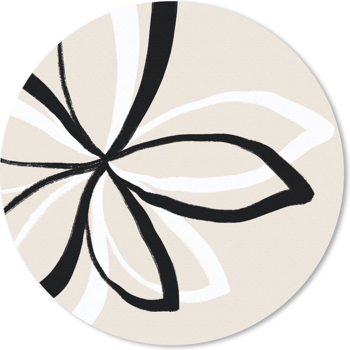 Muismat rond 50x50 cm - Mousepad Bloemen - Abstract - Minimalisme - Ronde muismatten