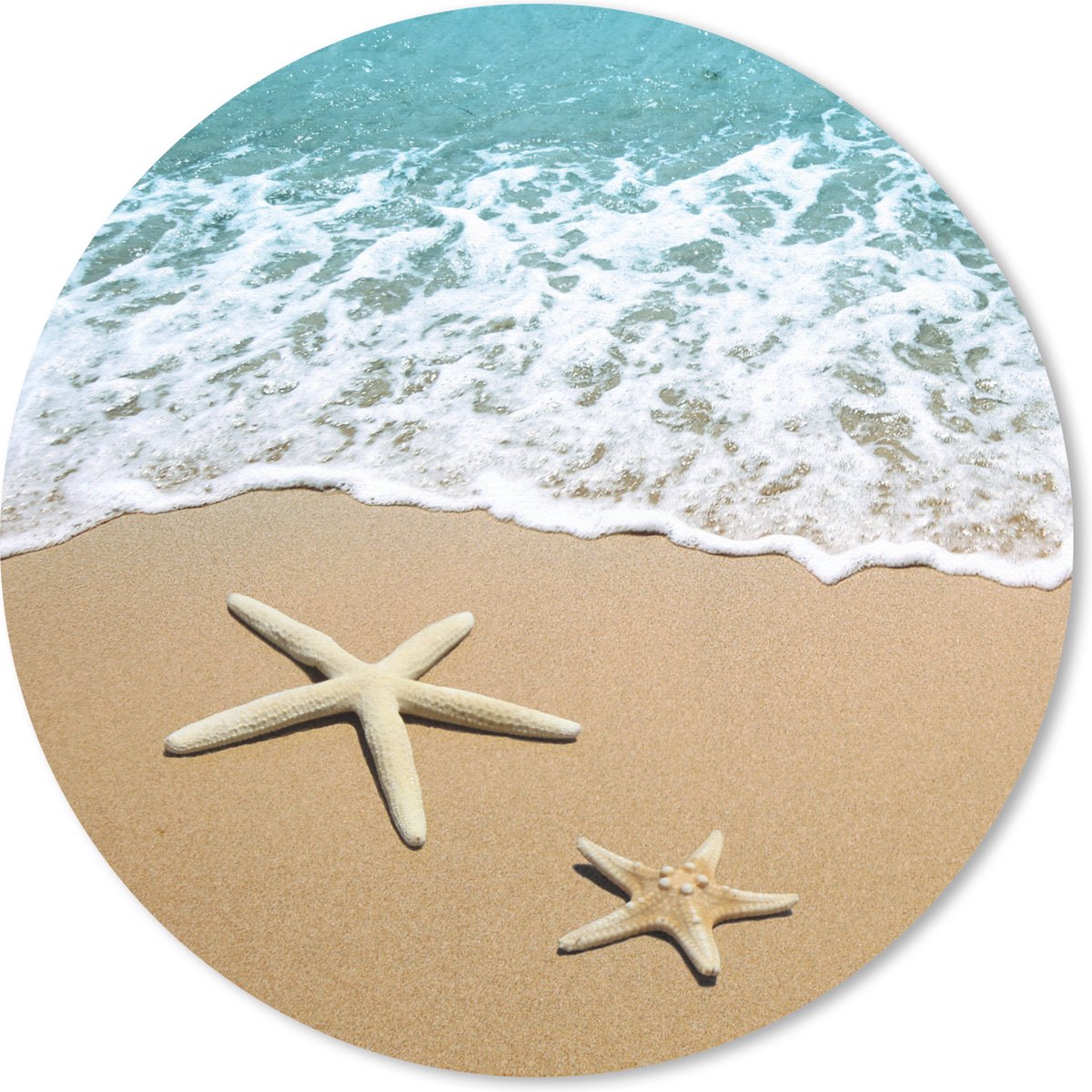 Muismat rond 50x50 cm - Mousepad Zeester - Strand - Zee - Ronde muismatten