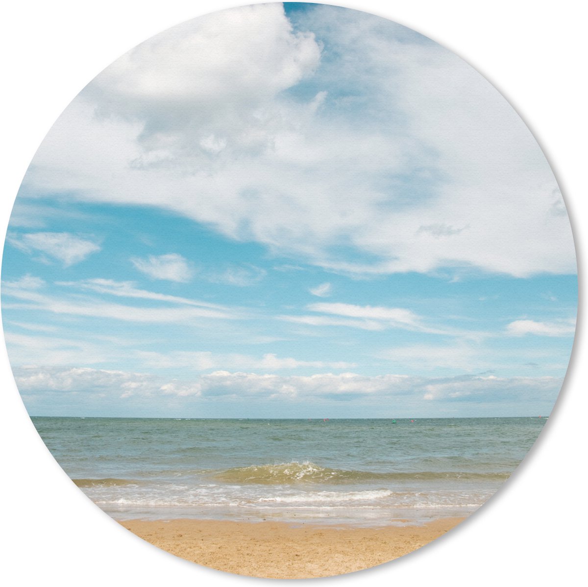 Muismat rond 30x30 cm - Mousepad Strand - Zomer - Wolken - Ronde muismatten
