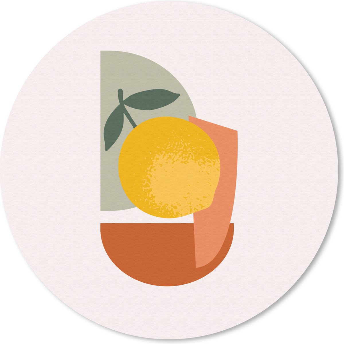 Muismat rond 30x30 cm - Mousepad Citroen - Groen - Rood - Ronde muismatten