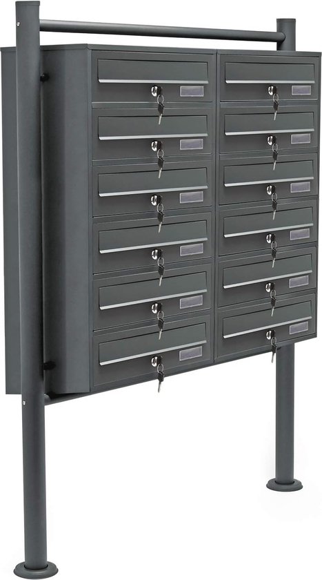 ML-Design brievenbus met post, staande brievenbus met naamplaatje