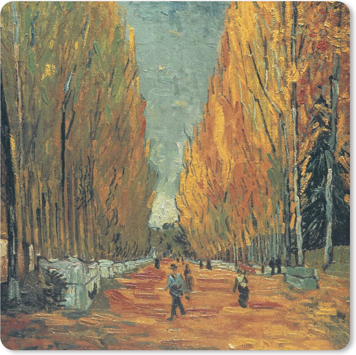 Muismat 30x30 cm - Mousepad Elysische velden - Vincent van Gogh - Muismatten