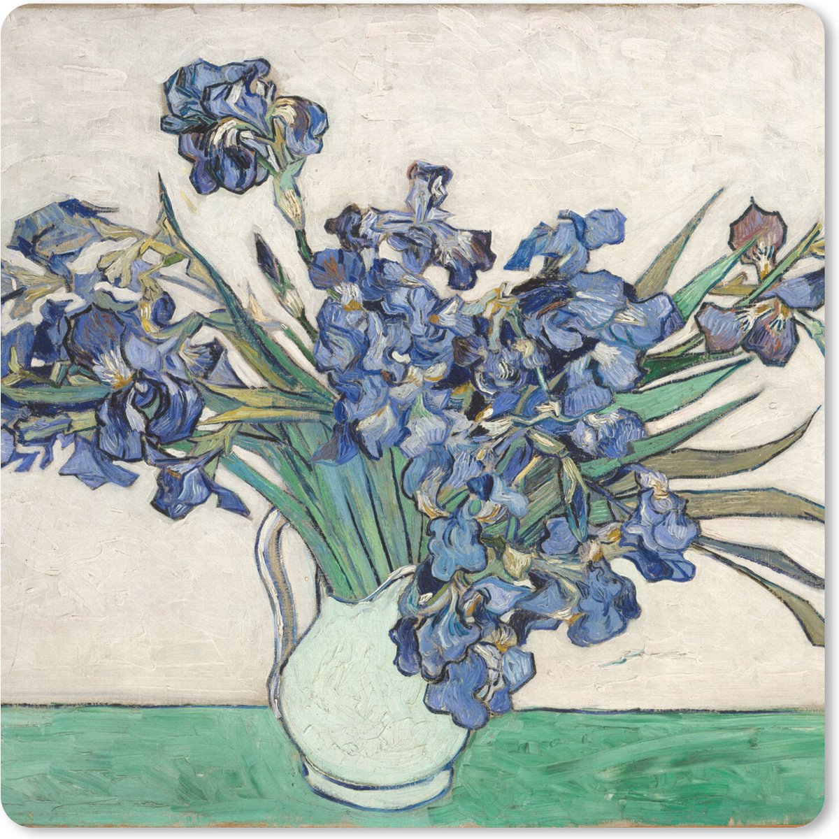Muismat 20x20 cm - Mousepad Stilleven van irissen - Vincent van Gogh - Muismatten