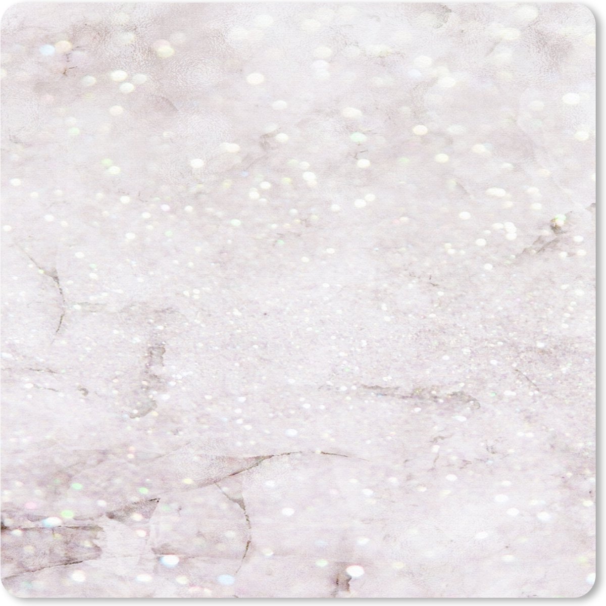 Muismat 30x30 cm - Mousepad Marmer - Roze - Glitter - Muismatten
