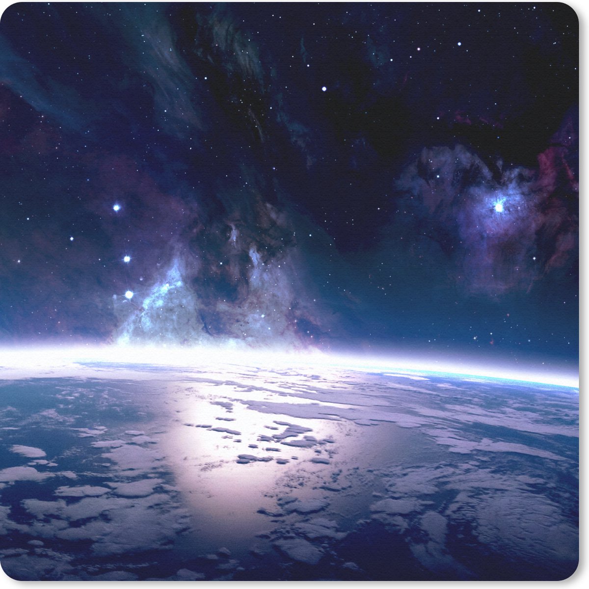 Muismat 30x30 cm - Mousepad Aarde - Sterren - Ruimte - Muismatten