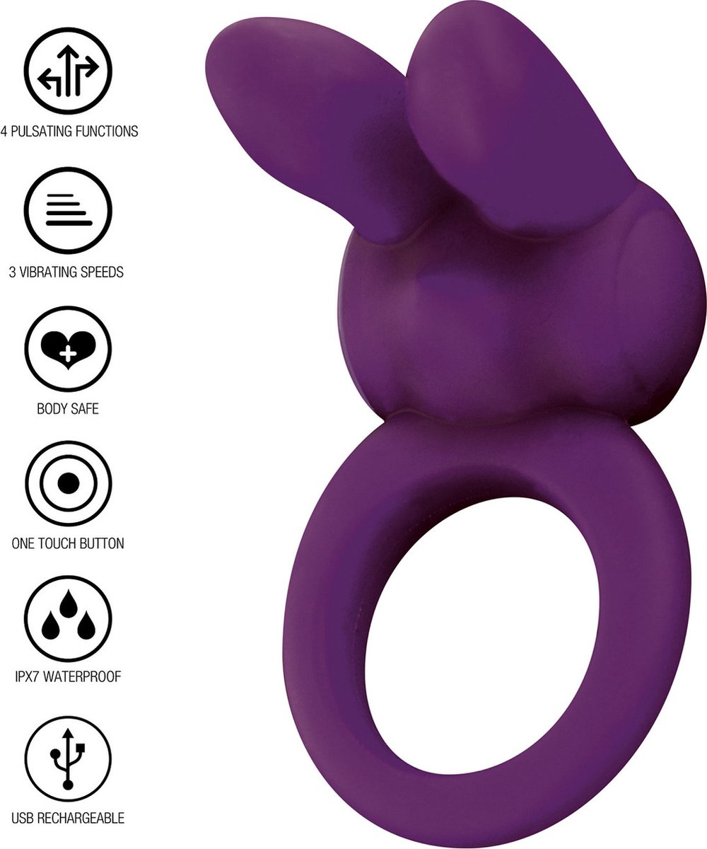 Goedkoopste ToyJoy Eos The Rabbit - Cockring - Paars - Ø 40 mm