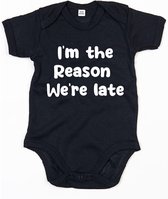 Rompertje I Am The Reason We Are Late-Black-3-6 Maanden
