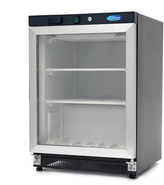 Vrieskast - 200 L - Zwart - met Glazen Deur