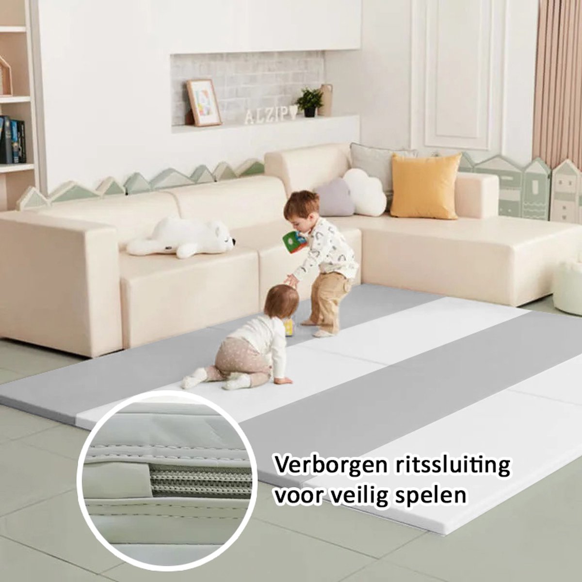 Speelmat Baby & Kind 140x200cm – Extra Dik 4cm – Opvouwbaar Speelkleed – Duurzaam & Multifunctioneel met EPE Foam – Ideaal voor Spelen & Gym — afbeelding 14