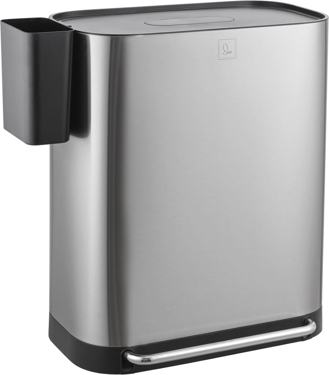 Goedkoopste Pedaalemmer 60 Liter met 2 Vakken - Afvalscheiding en geurfilter voor Keuken